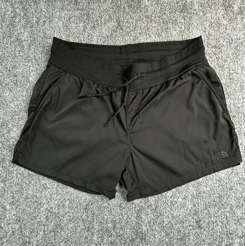 The North Face Women's Black Running Athletic Shorts Large FlashDry Drawstring - Picture 1 of 7